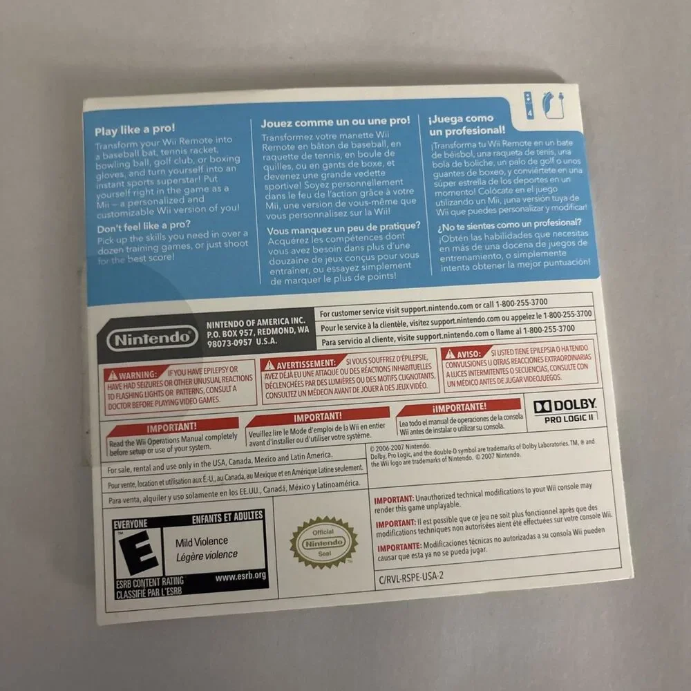 Wii Sports (Nintendo Wii) Cardboard Sleeve CIB COMPLETE